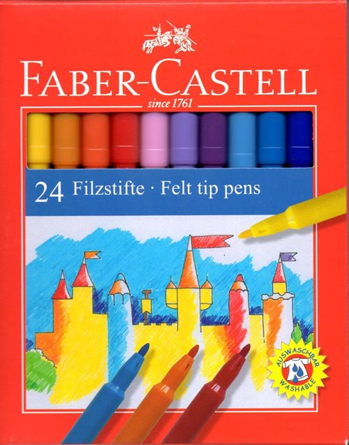 Faber Castell Tusser, Børn, 24 farver